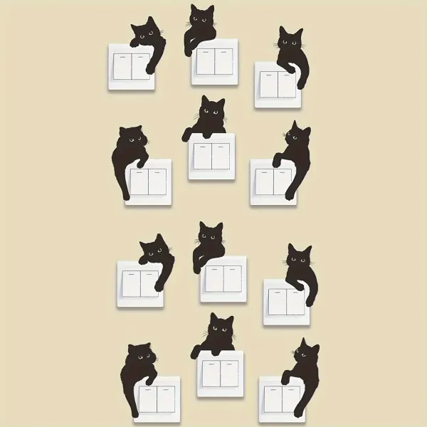 Black Cat Switch Wall Stickers