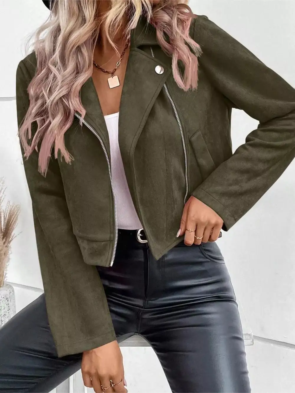 Zip Up Moto Jacket