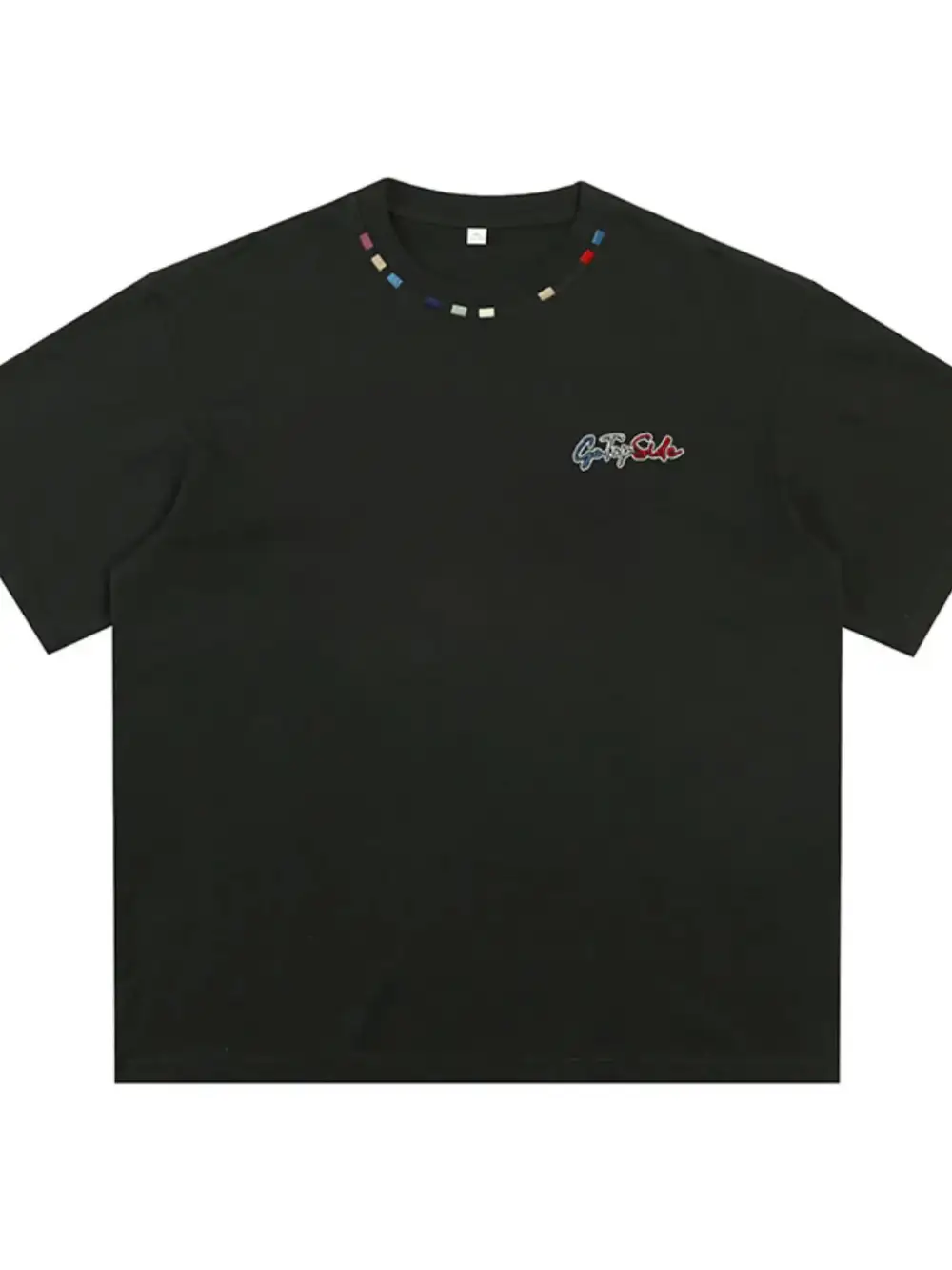 Embroidered Crew Neck Half Sleeve Tee