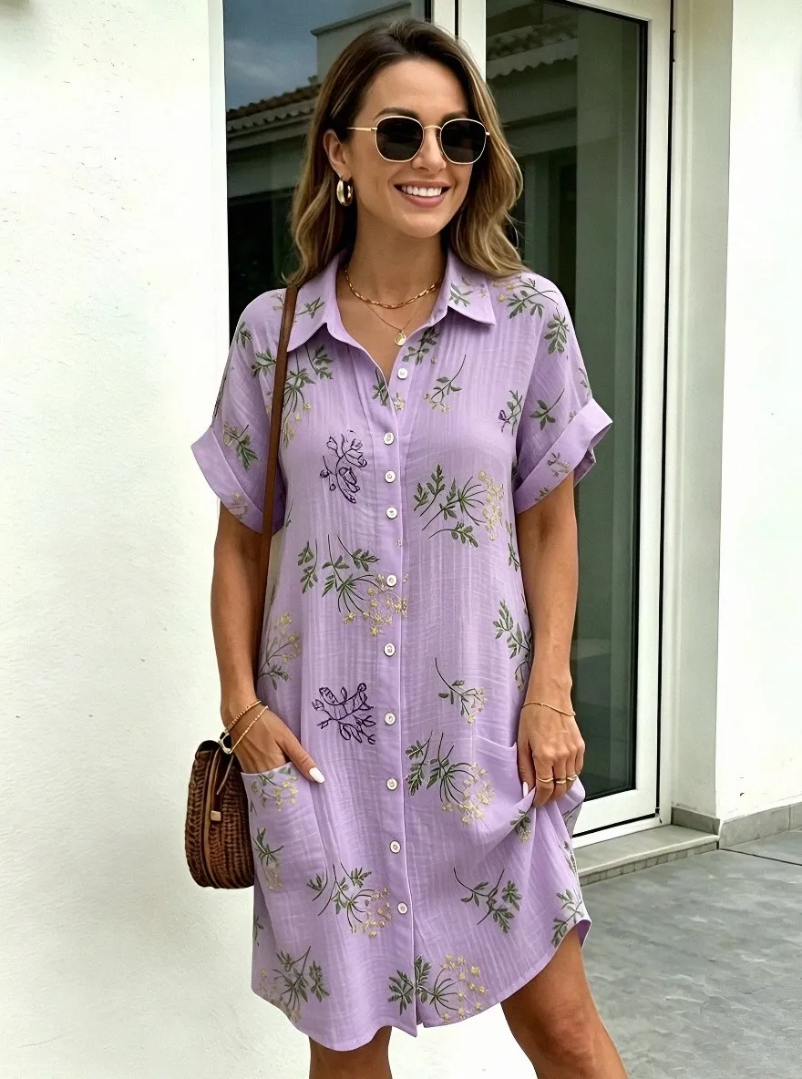 Women's Summer Vacation Floral Pattern Printed Midi Dress