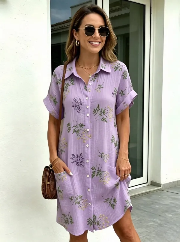 Women's Summer Vacation Floral Pattern Printed Midi Dress