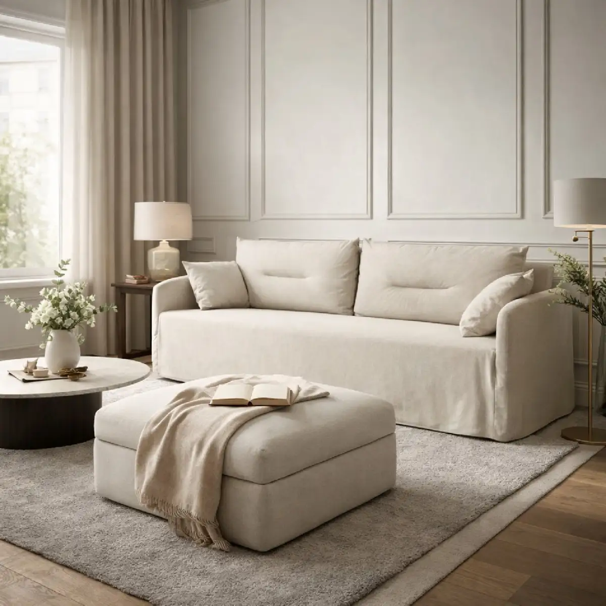 Contemporary Linen Sofa