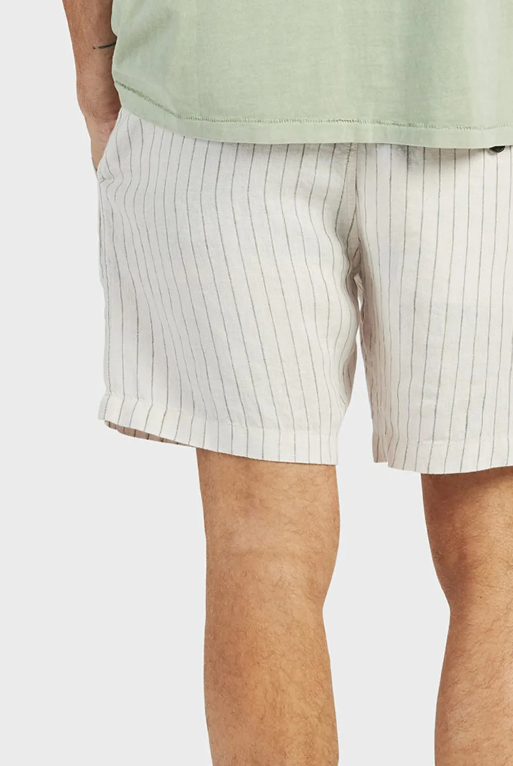Textured Woven Striped Casual Summer Shorts