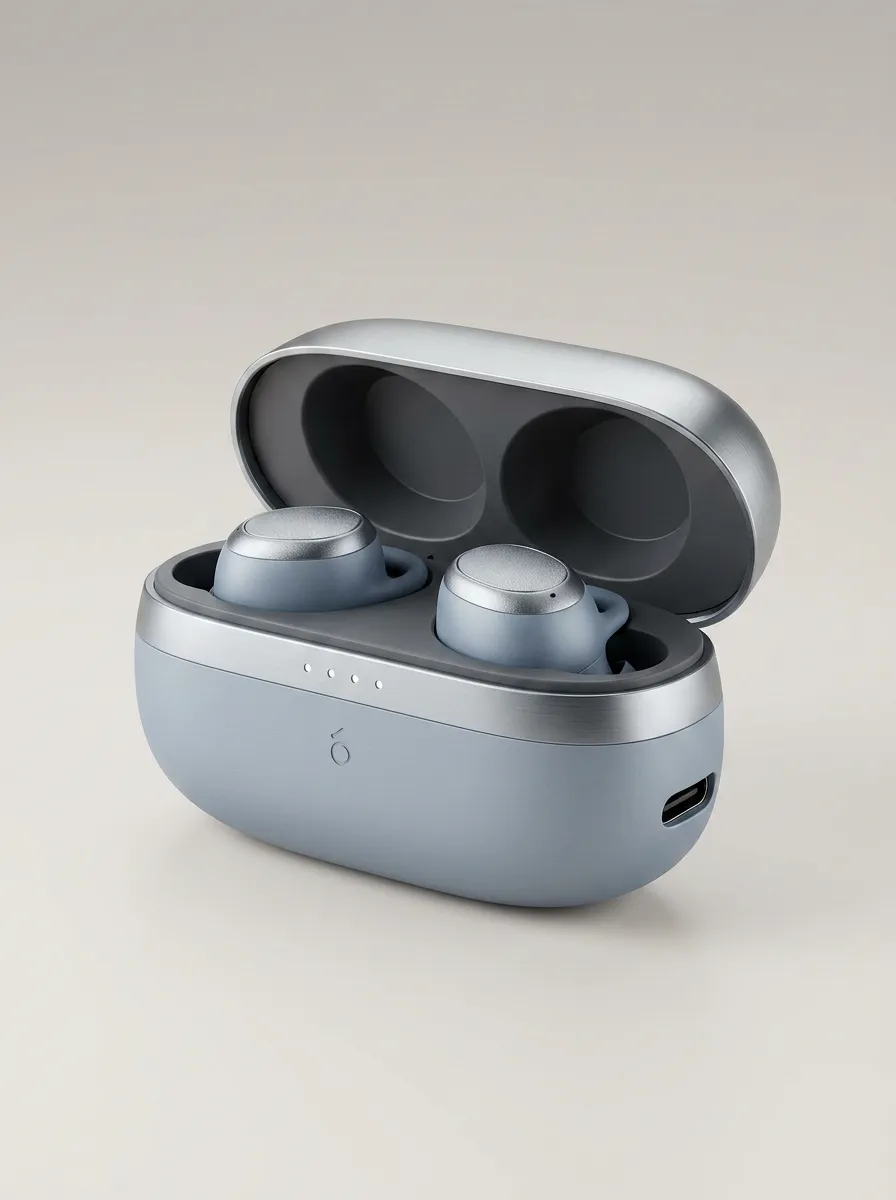 Streamlined Wireless Earbuds with Charging Case
