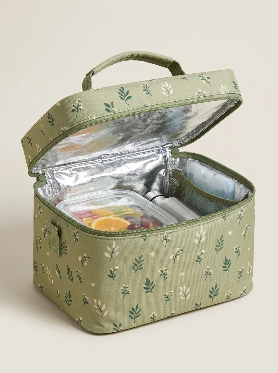 Botanical Floral Pattern Insulated Printed Lunch Bag