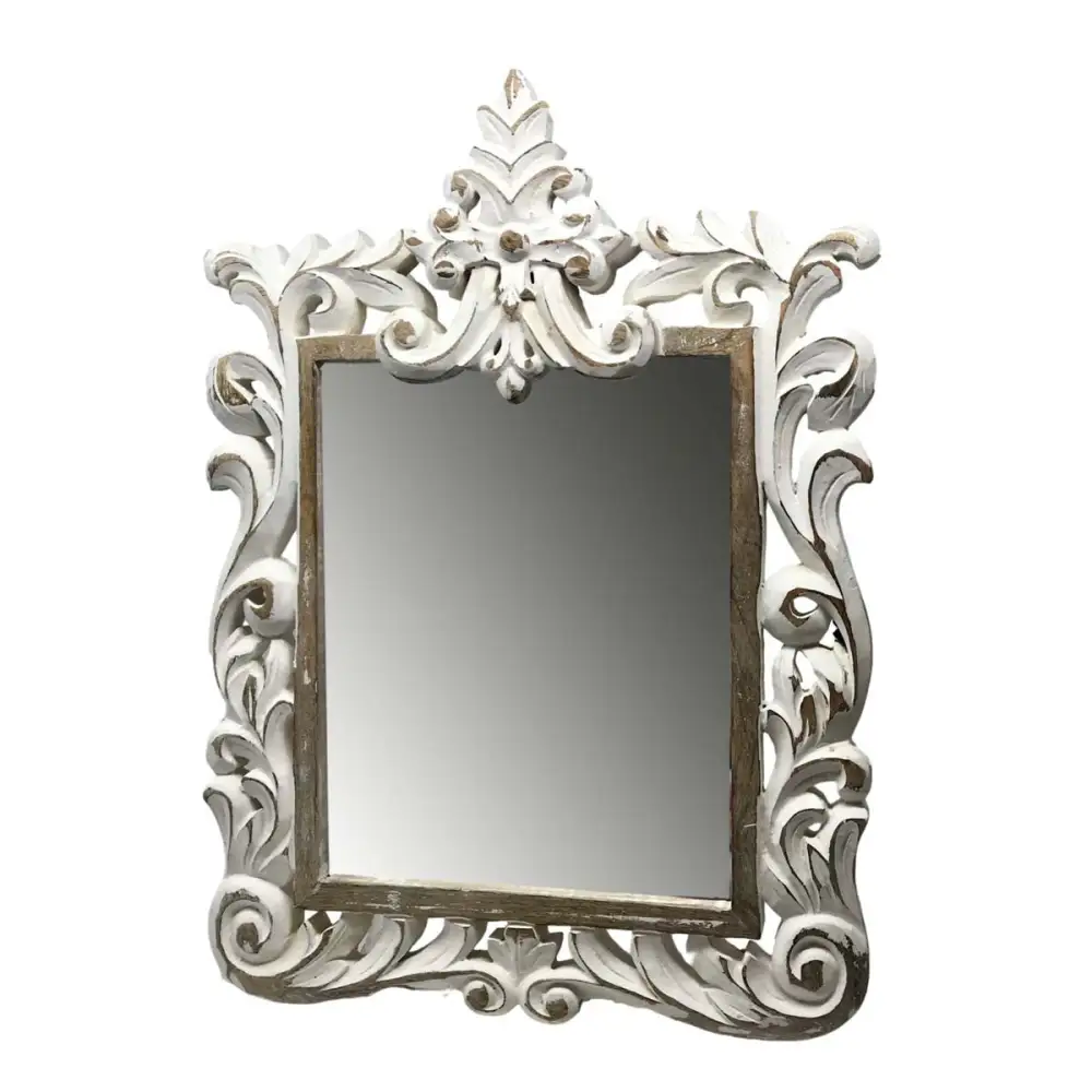 Ornate Mango Wood Vanity Mirror