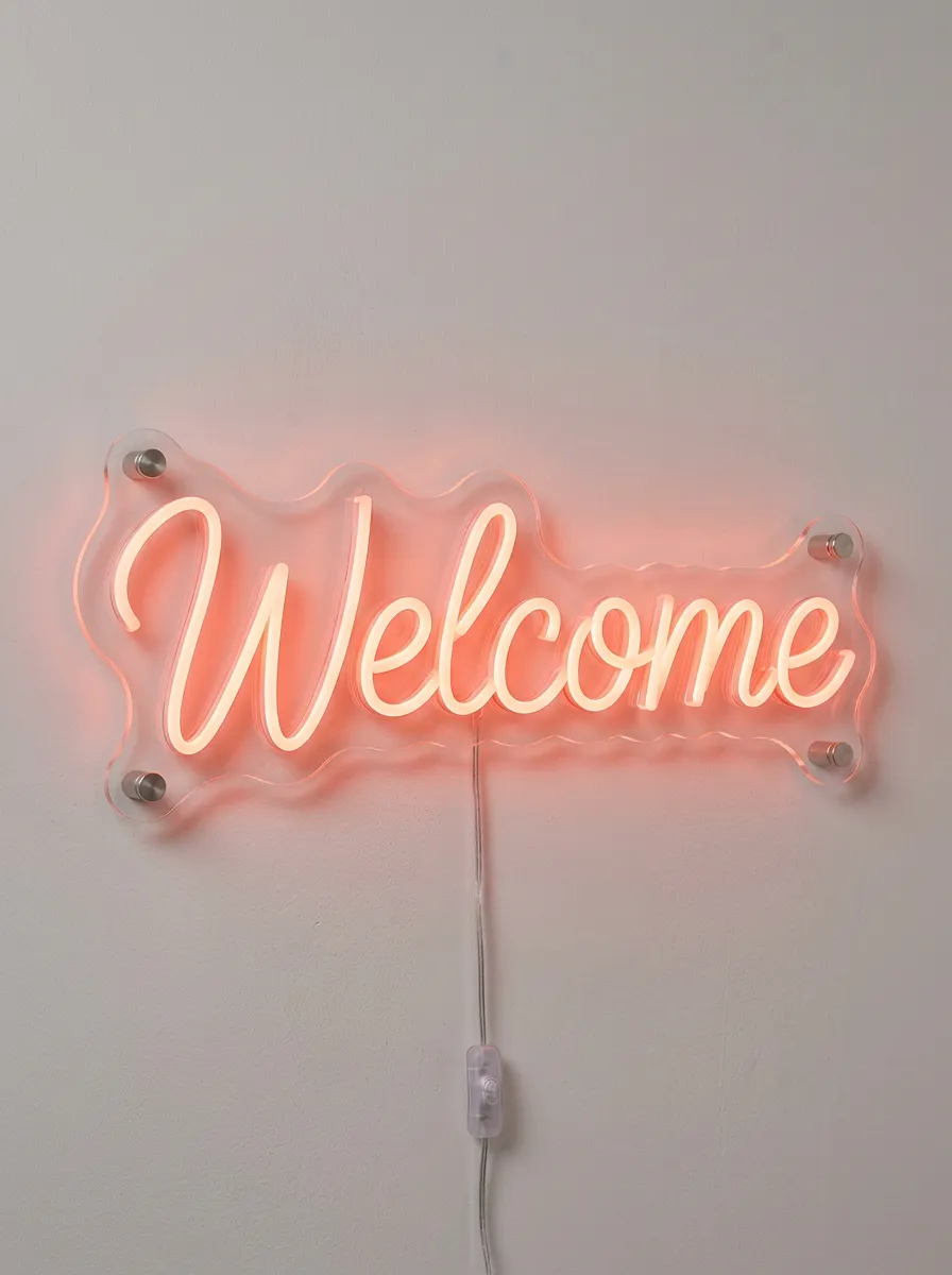 Portable Script Wall Welcome Neon Sign