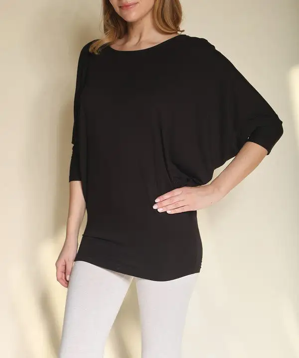 Bamboo Side Ruched Dolman Top