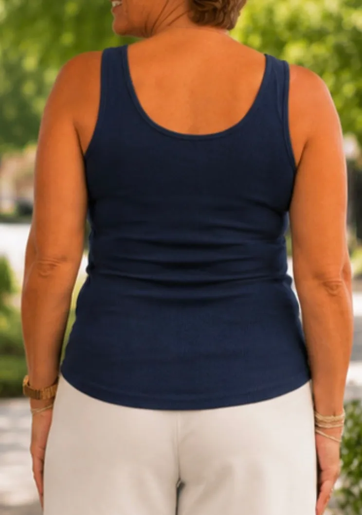 Square Neck Rib Knit Tank