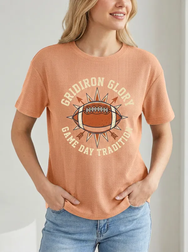 Football Graphic Casual T-Shirt