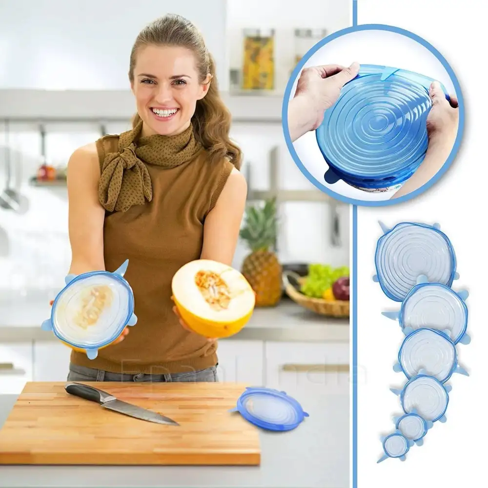 Super Stretch Silicon Lids - Set of 6Pcs