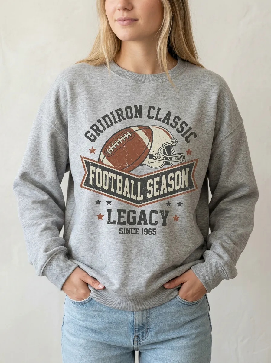 Unisex Gridiron Football Classic Helmet Printed Sweatshirt