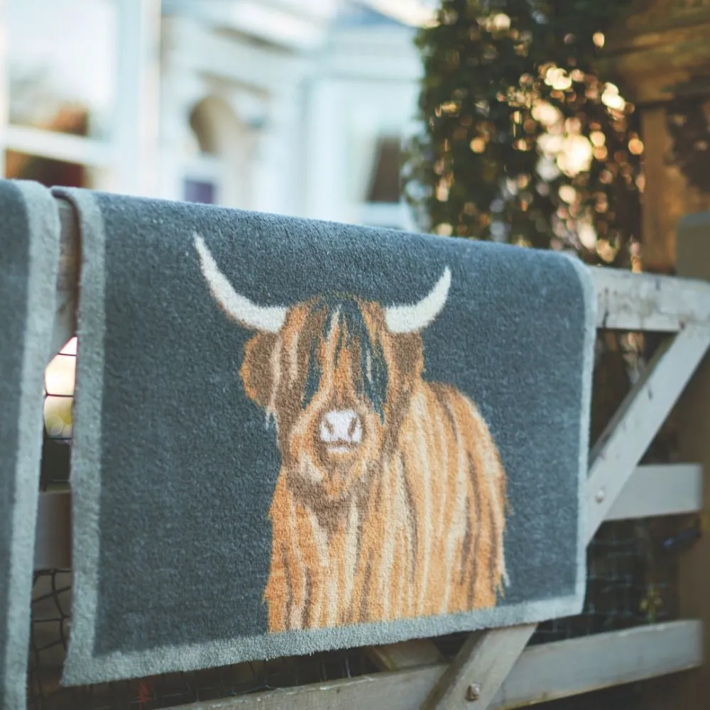 Highland Cow Washable Door Mat