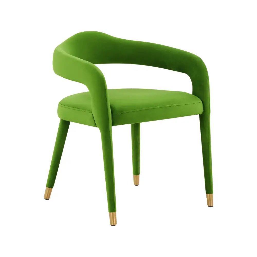 Curved Velvet Upholstered Dining Chair