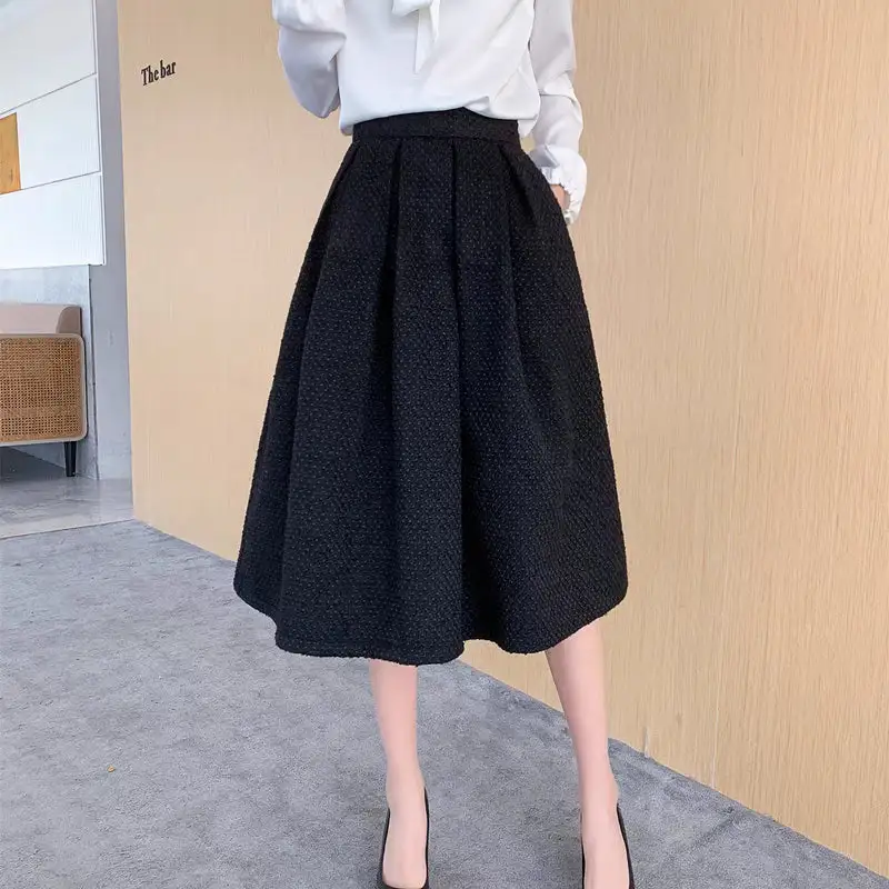 Practical Layering Everyday Casual Wool Skirt