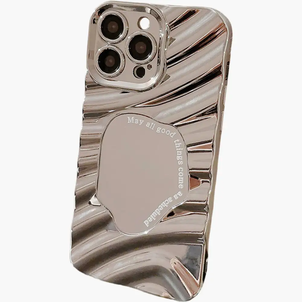 Mirror Cat Glossy Ripple Phone Case