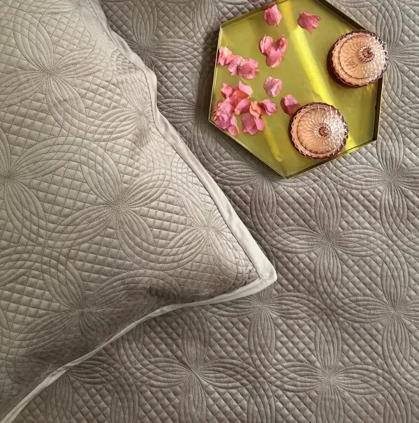 Buff Velvet Bedspread