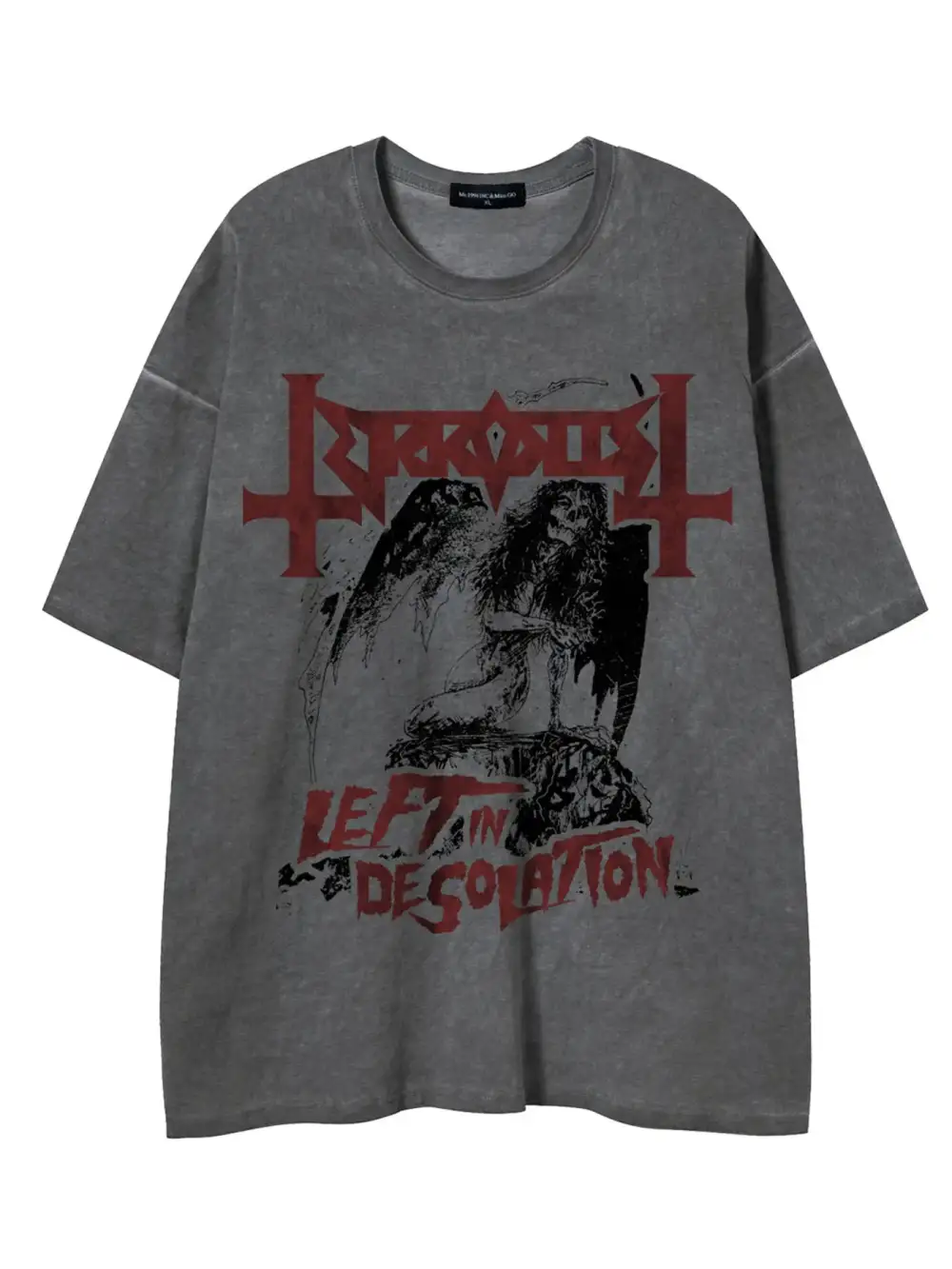 Clean Graphic Washed Oversized Crew Neck Tee