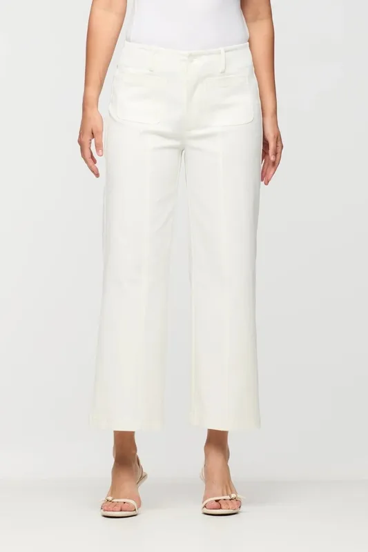 Cotton Wide Leg Cropped Pants