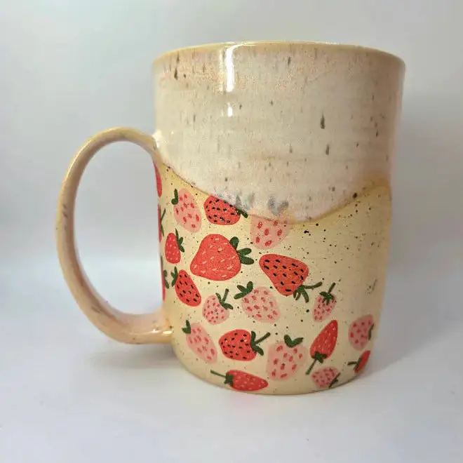 Handcrafted Strawberry Ceramic Mug