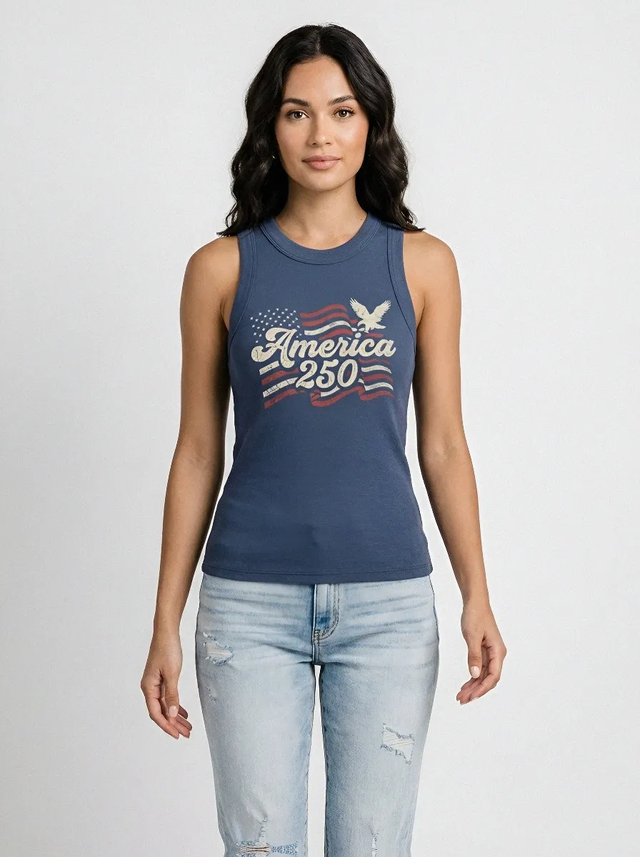 Women's Viking Spirit Raven Vegvisir Printed Ribbed Tank Top