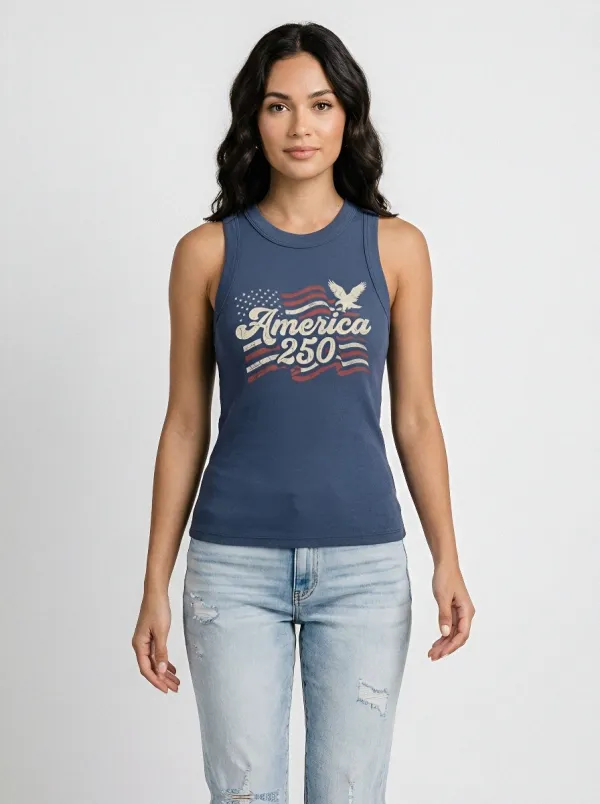 Women's Viking Spirit Raven Vegvisir Printed Ribbed Tank Top