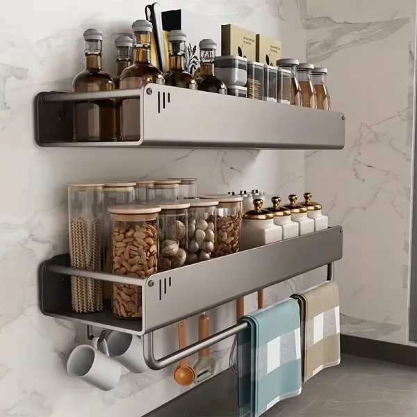 Practical Wall-Mounted Kitchen Shelf