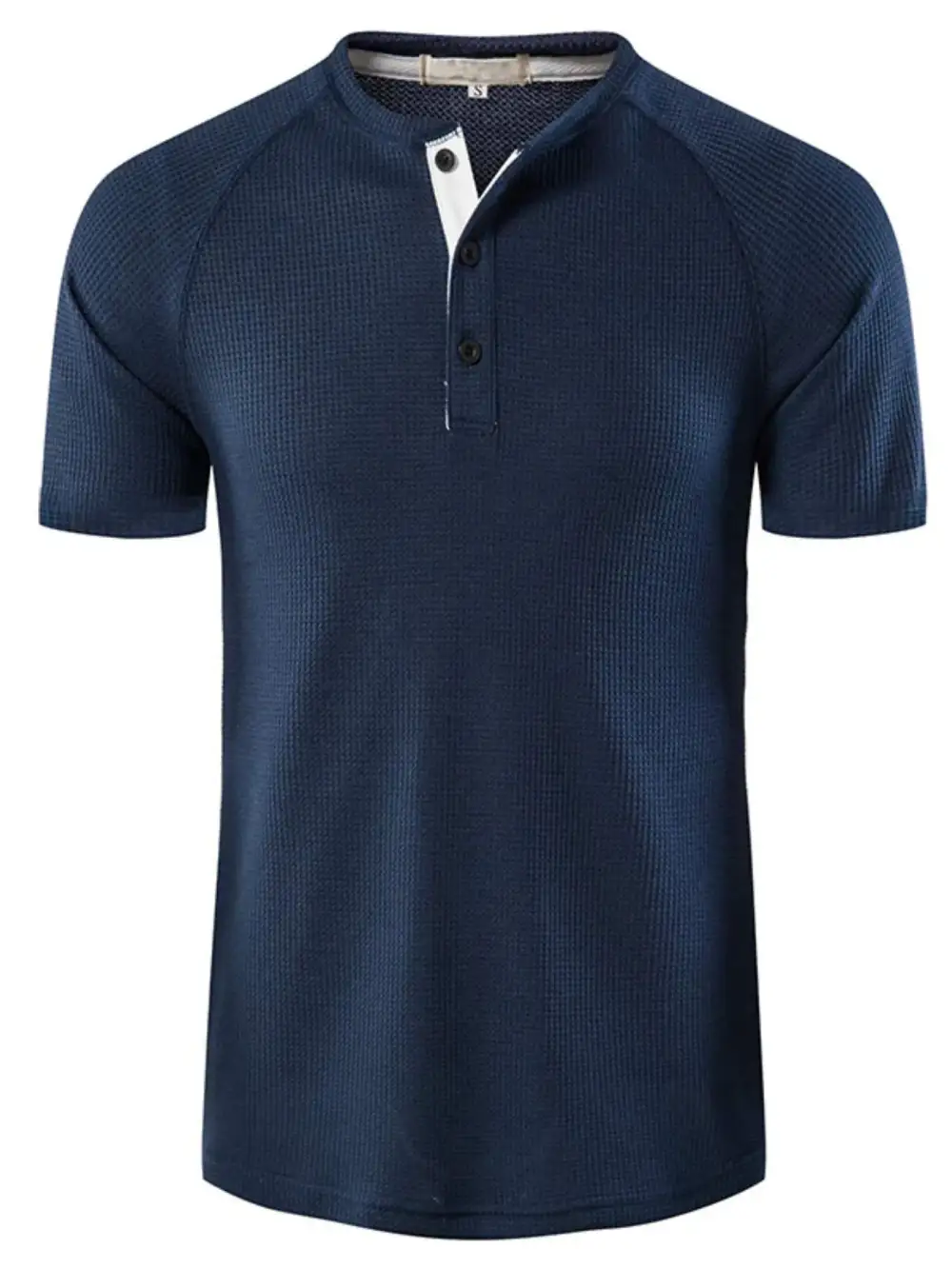 Relaxed Waffle Knit Henley Tee