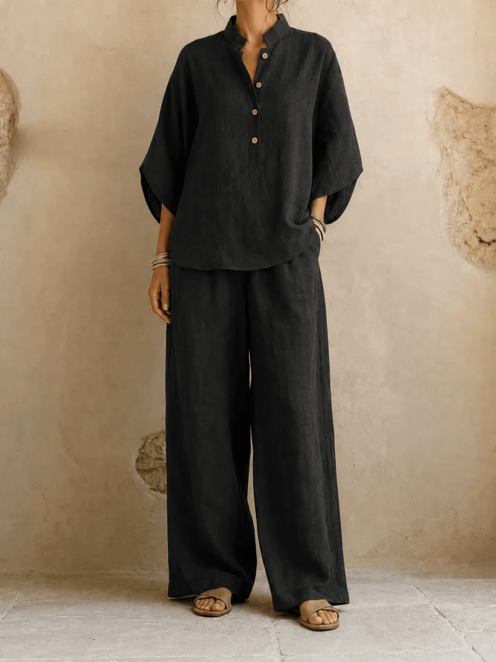 Maribel | Batwing Sleeves and Wide-Leg Pants