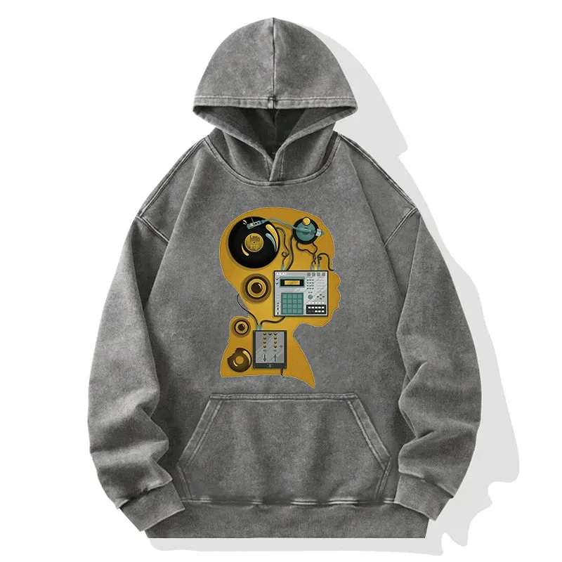 Hip Hop DJ Washed Hoodie