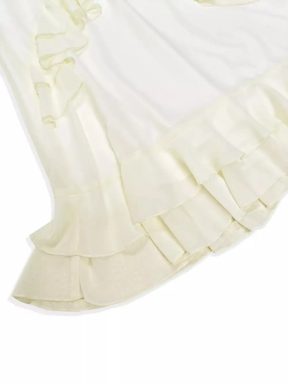 Textured Detail Ruffle Long Sleeve Mini Dress