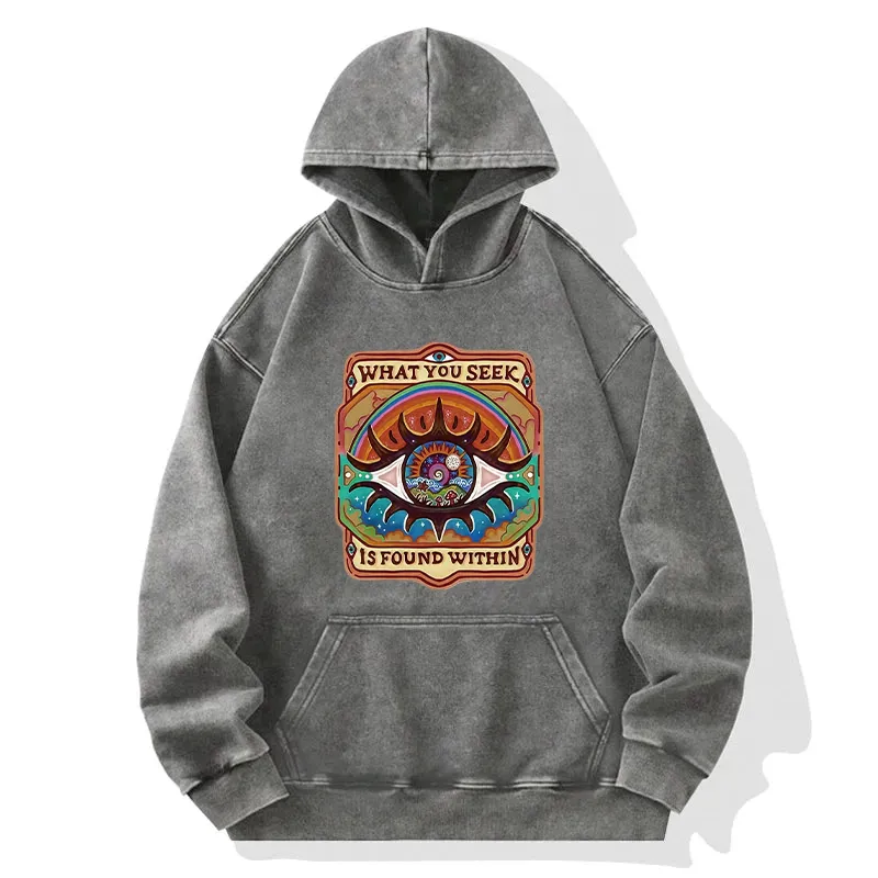 Swallowed By Psychedelic World Washed Hoodie