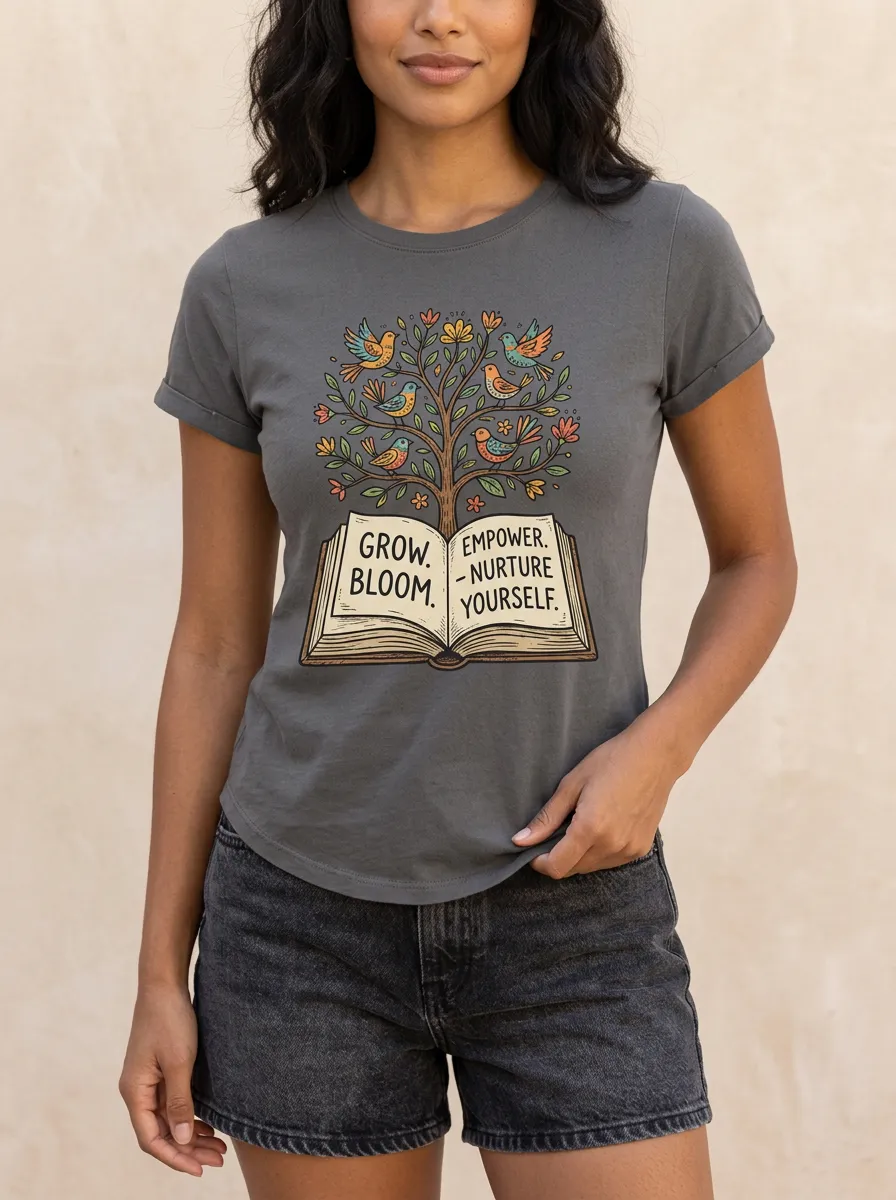 Book Lover Tree Birds Quote T-Shirt