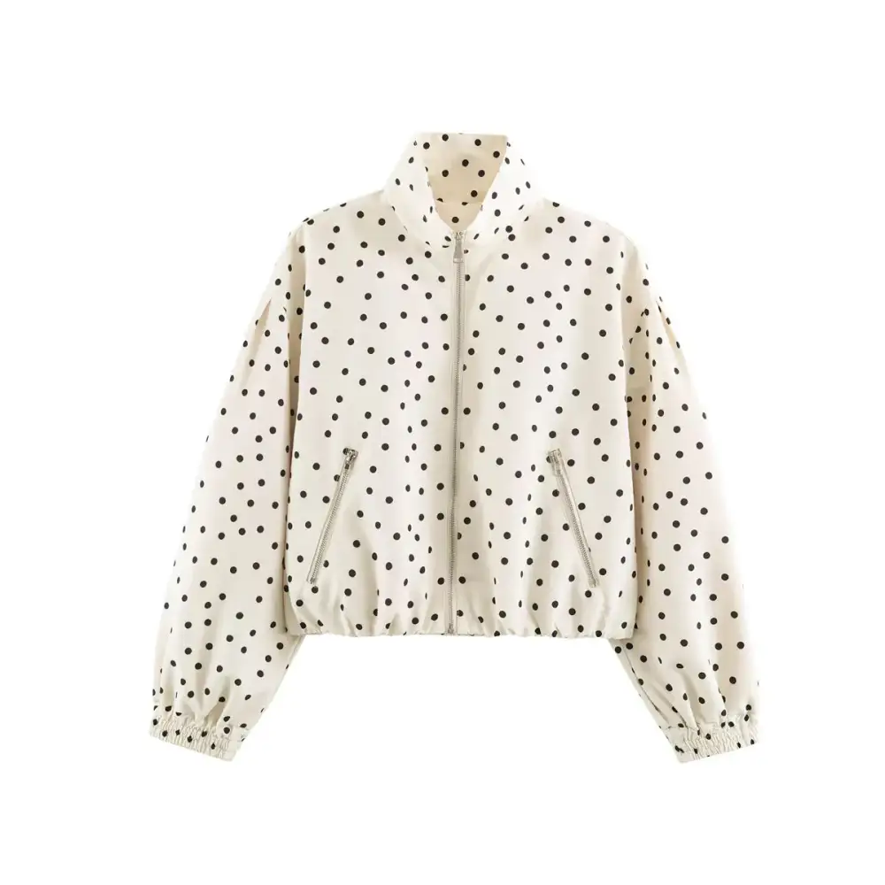 Stand Collar Elastic Hem Bomber Jacket