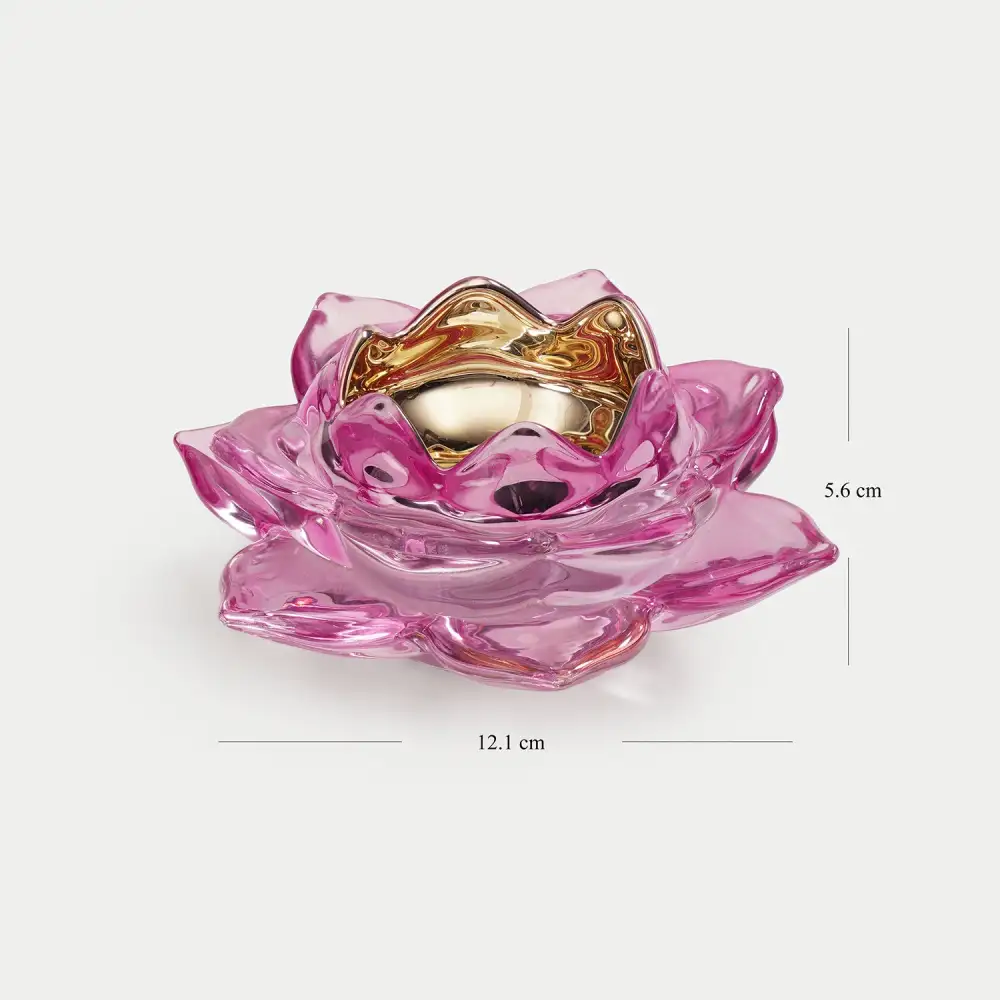 Lavender Lotus Glass Tealight Holder