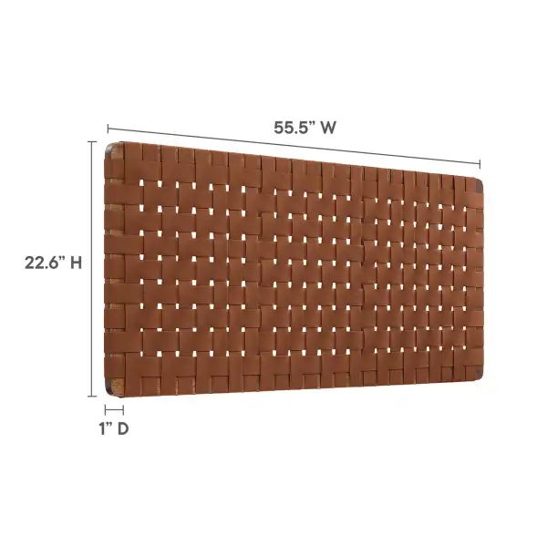 Solid Wood Frame Weave Vegan Leather Headboard