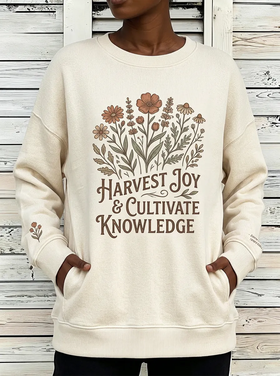 Harvest Joy Floral Quote Sweatshirt