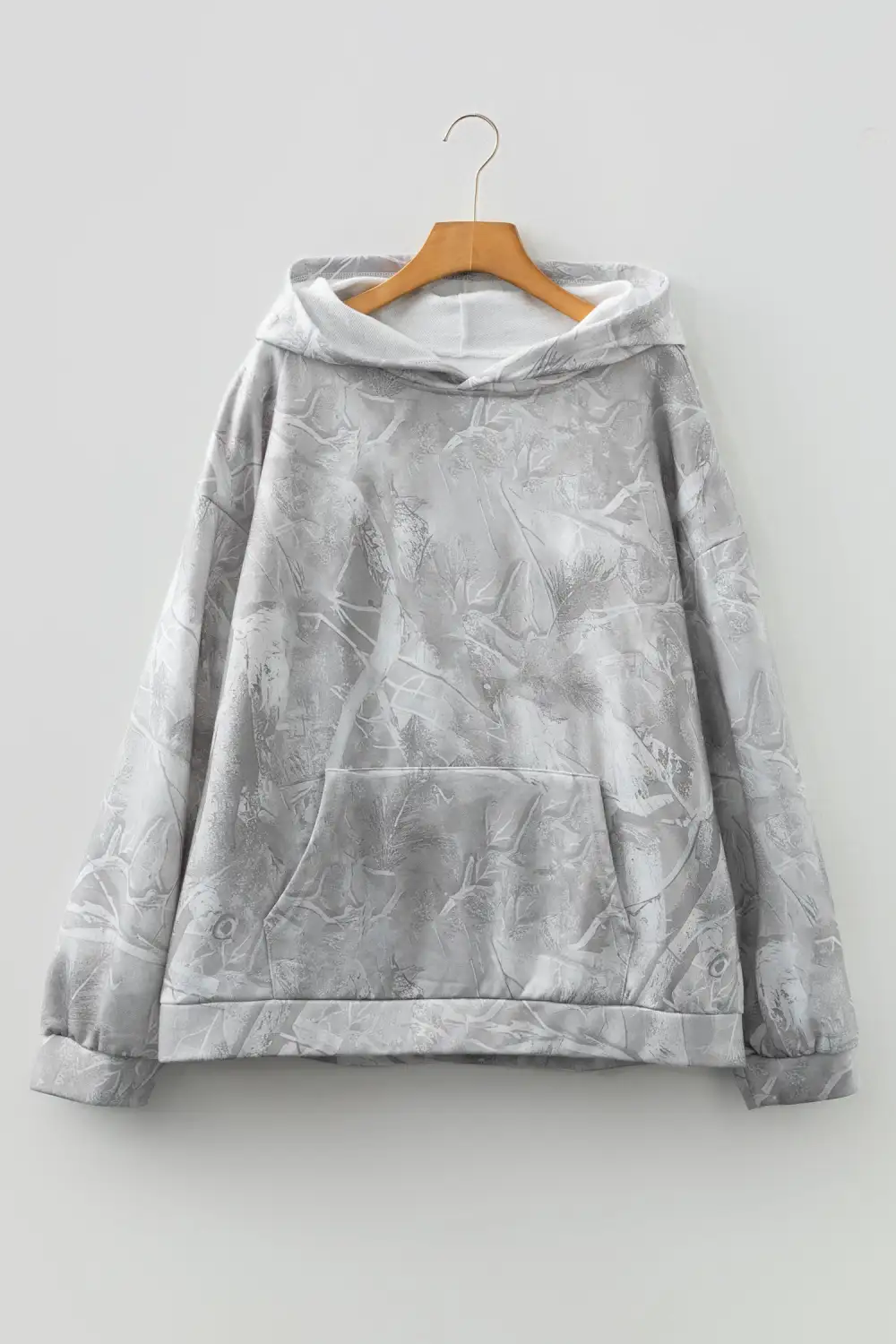 Pocketed Oversized Camouflage Hoodie