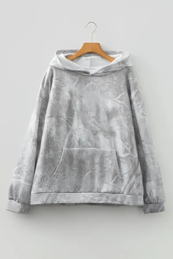 Pocketed Oversized Camouflage Hoodie