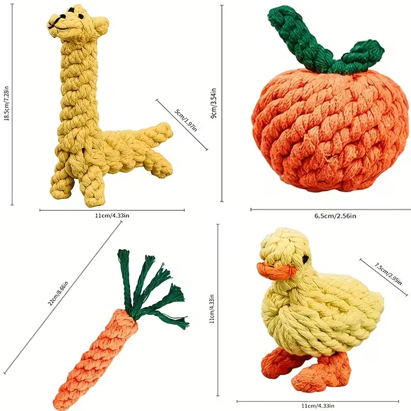 4pcs Interactive Chew-Resistant Pet Toys Set