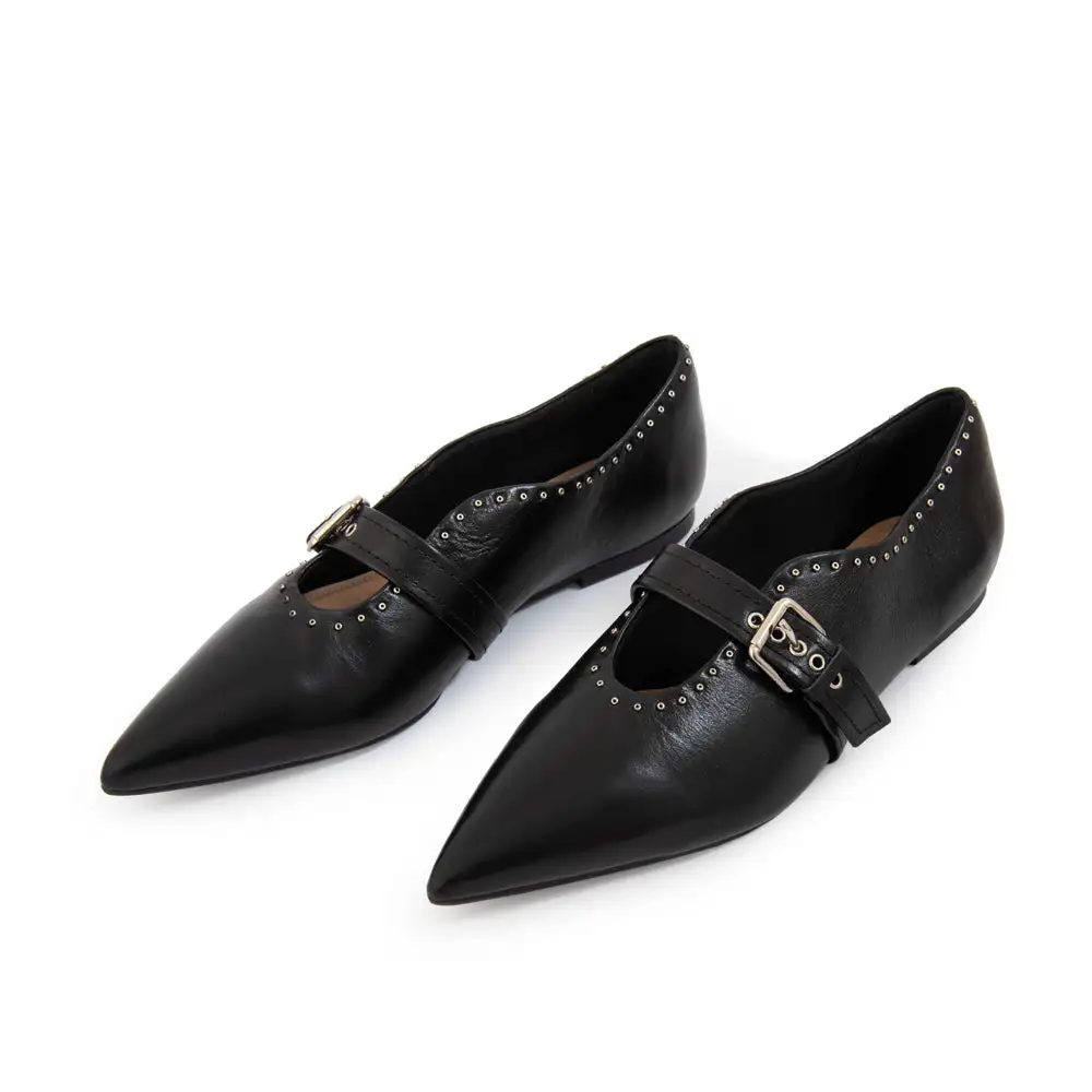 Pointed Toe Buckle Detail Flats