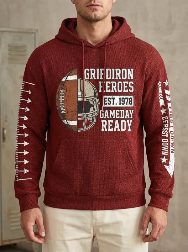 Men's Gridiron Heroes Football Helmet Printed Hoodie