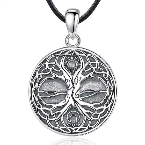 Men's Yggdrasil Pendant Sun And Moon Necklace