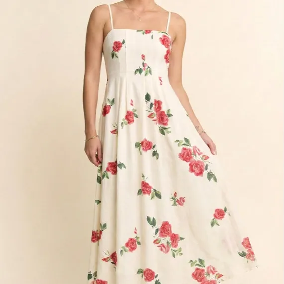 Floral Square Neck Dress