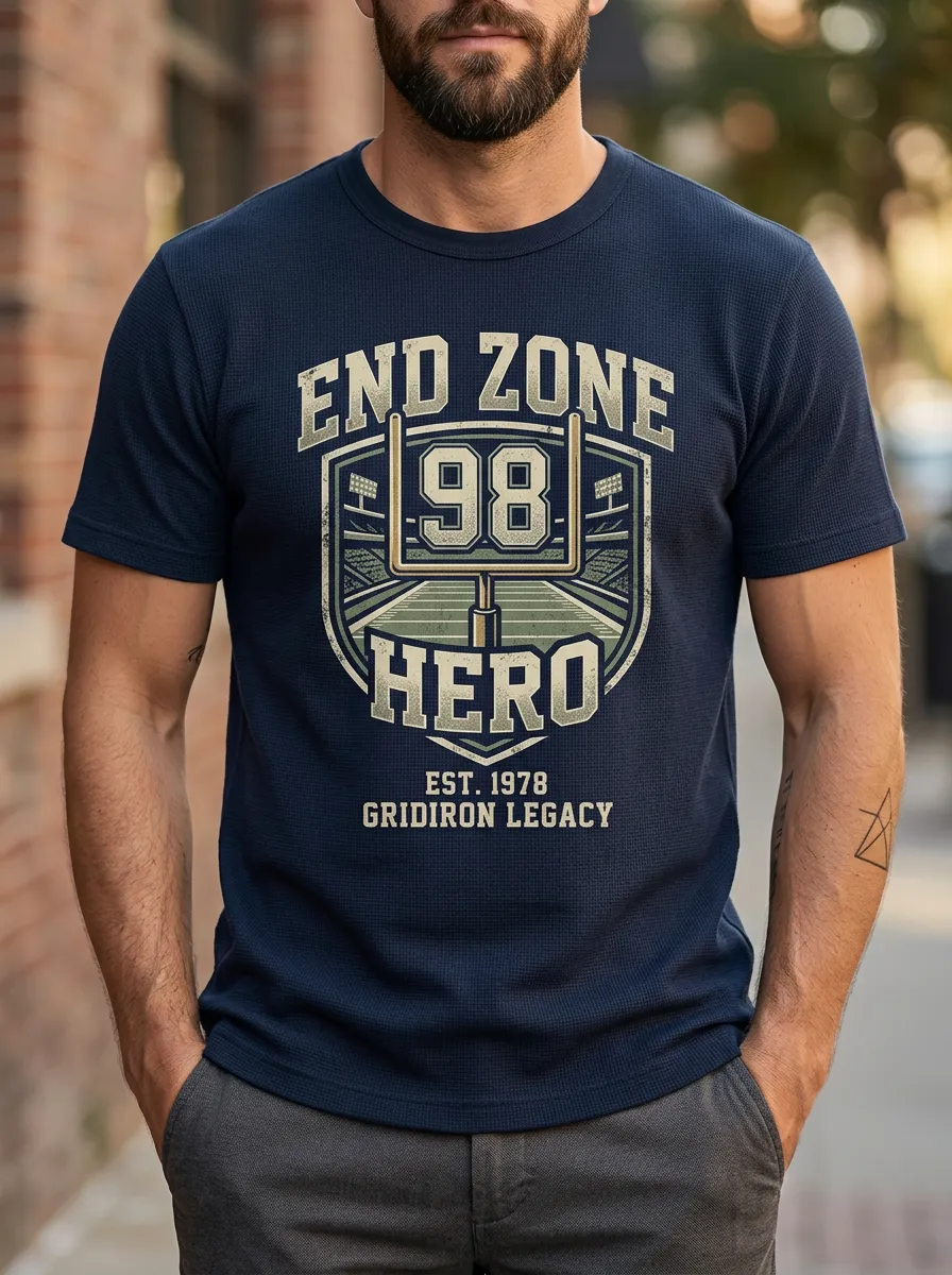 Men's American Football End Zone Hero 98 Printed T-shirt