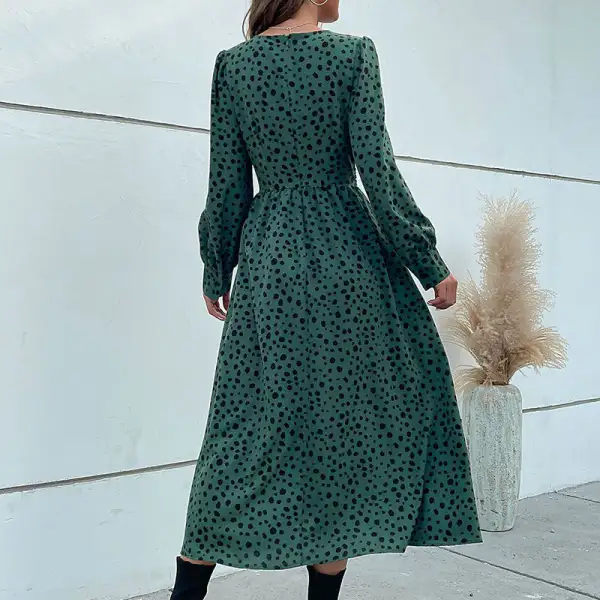 Women's Wrap V-Neck Long-Sleeve Floral Maxi Dress