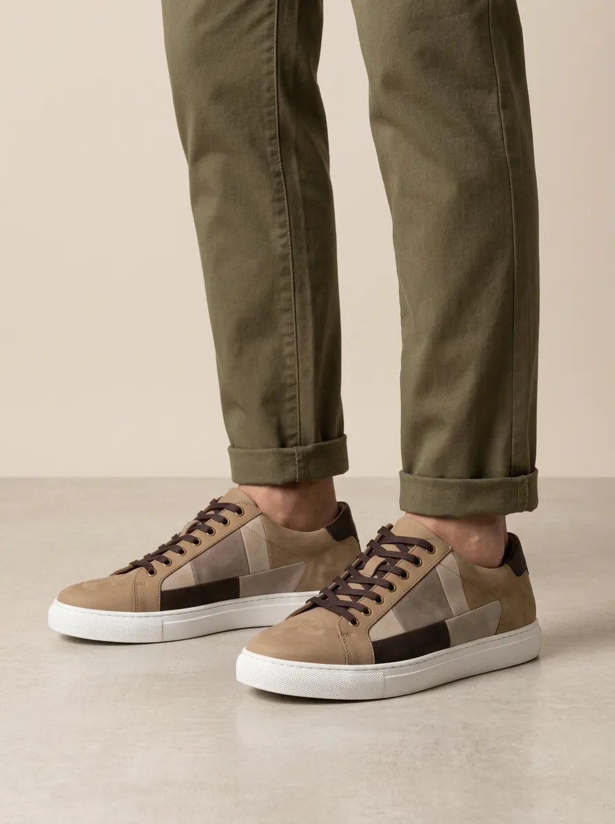 Men's Minimalist Geometric Patchwork Printed Casual Shoes