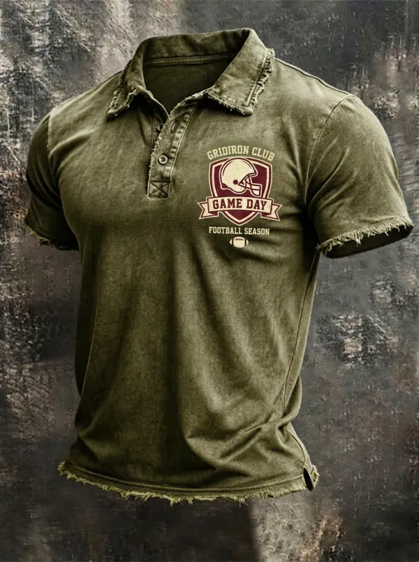 Football Lover Gridiron Club Helmet Graphic Polo Shirt