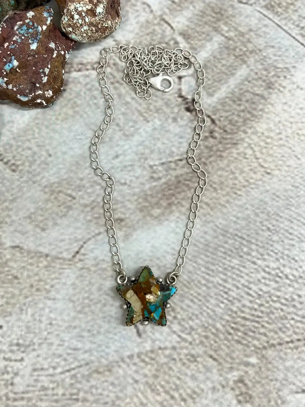 Star Turquoise Sterling Silver Necklace