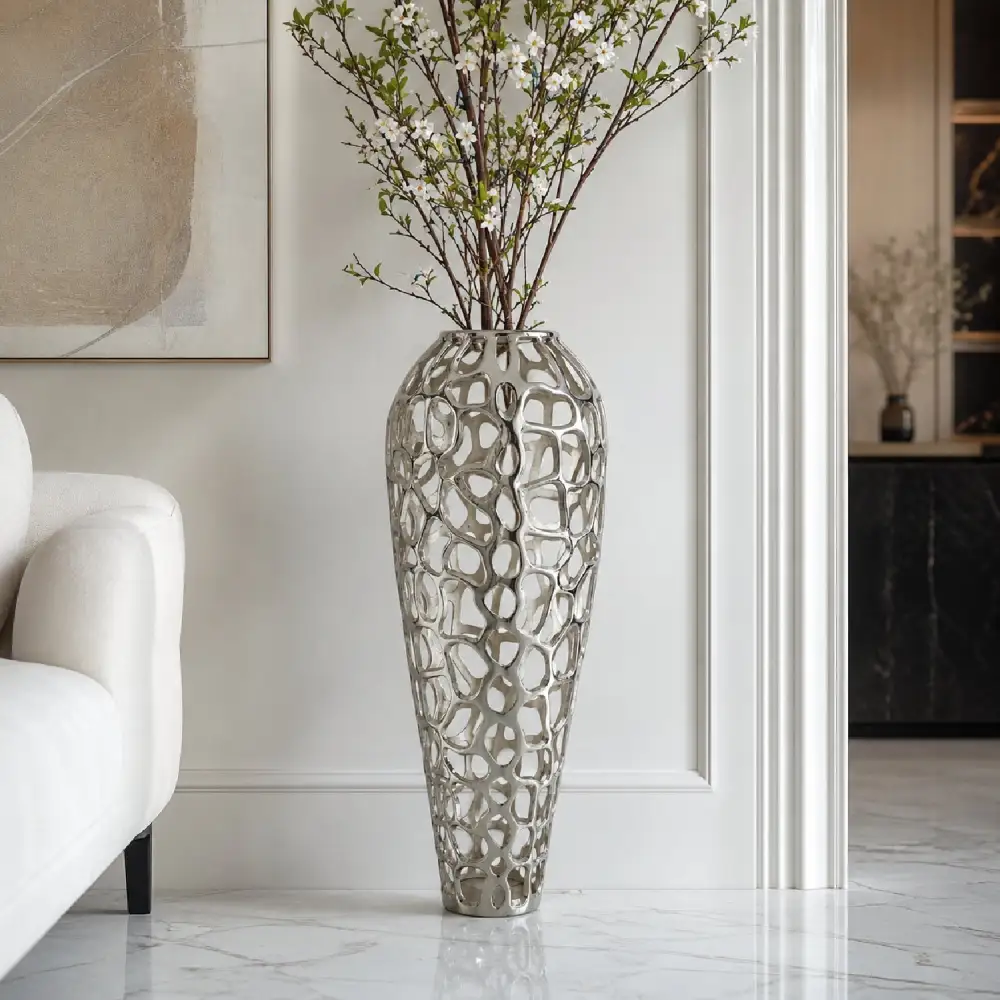 Openwork Aluminum Vase
